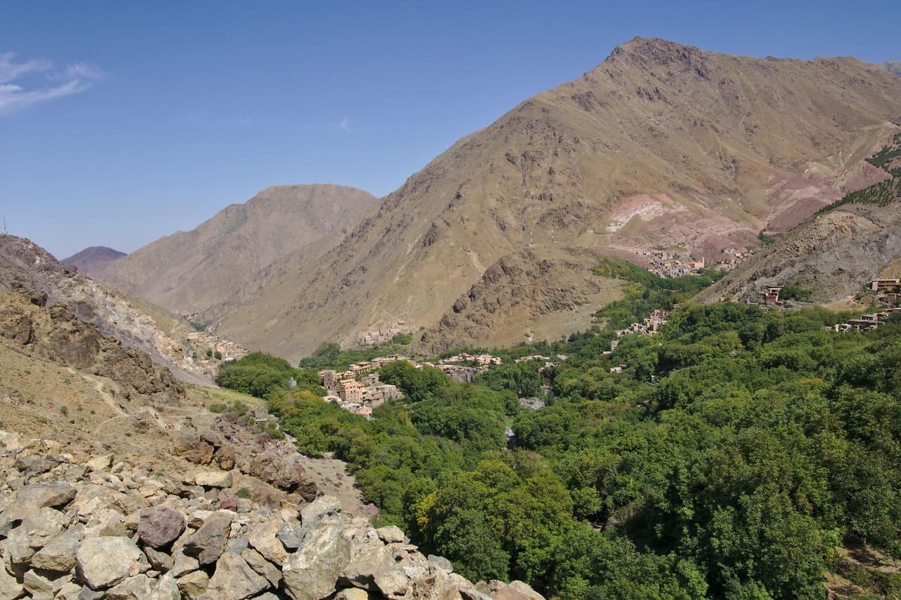The Imlil valley in the Toubkal massif, High Atlas