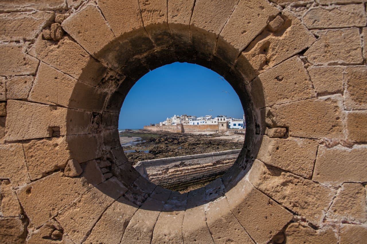 The Atlantic seen through the ramparts of Essaouira